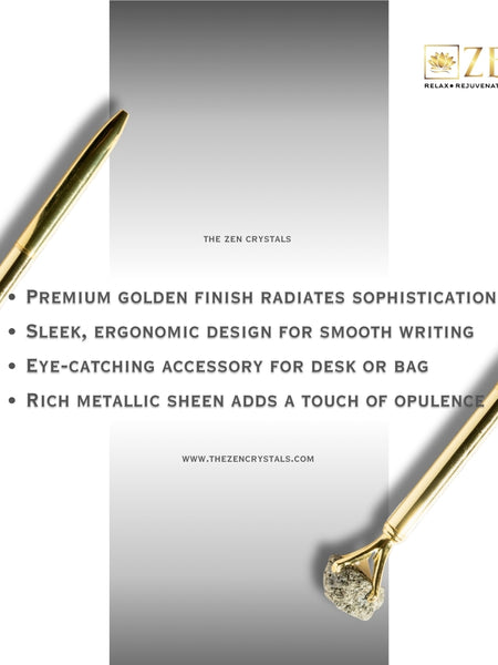 the zen crystals raw pyrite ball point pen features