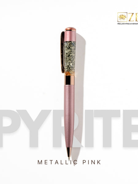 pyrite metallic pink ball point pen