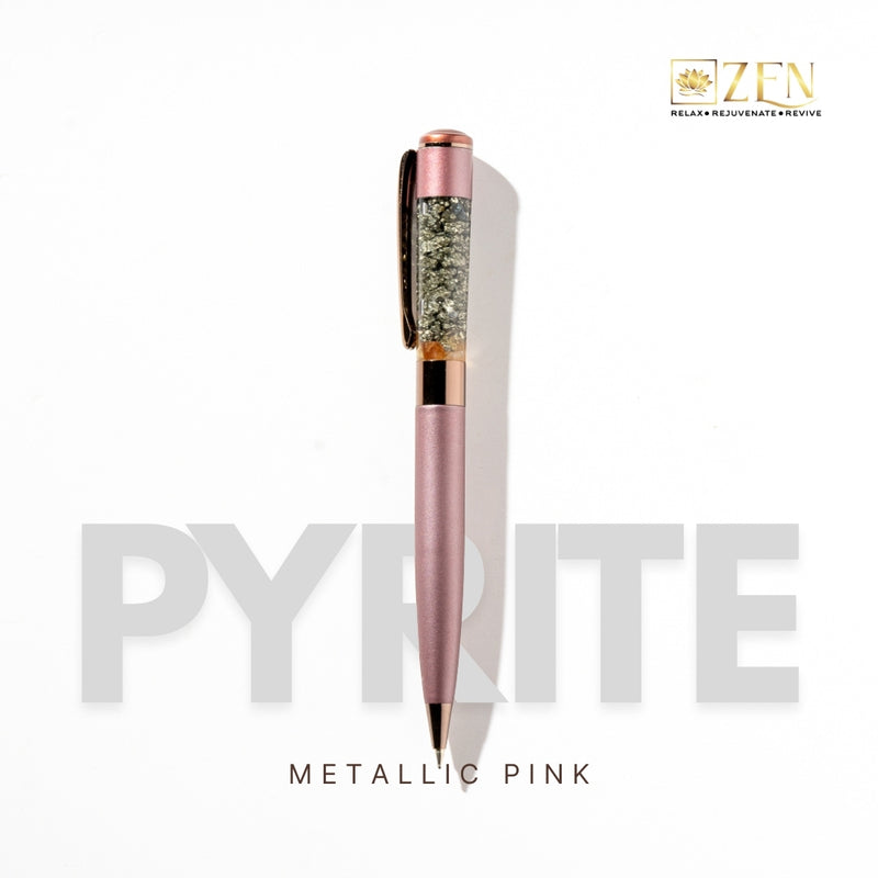 pyrite metallic pink ball point pen