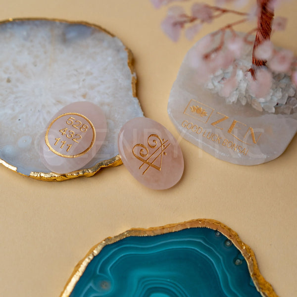 Rose Quartz Zibu Coin For Love & Harmony The Zen Crystals