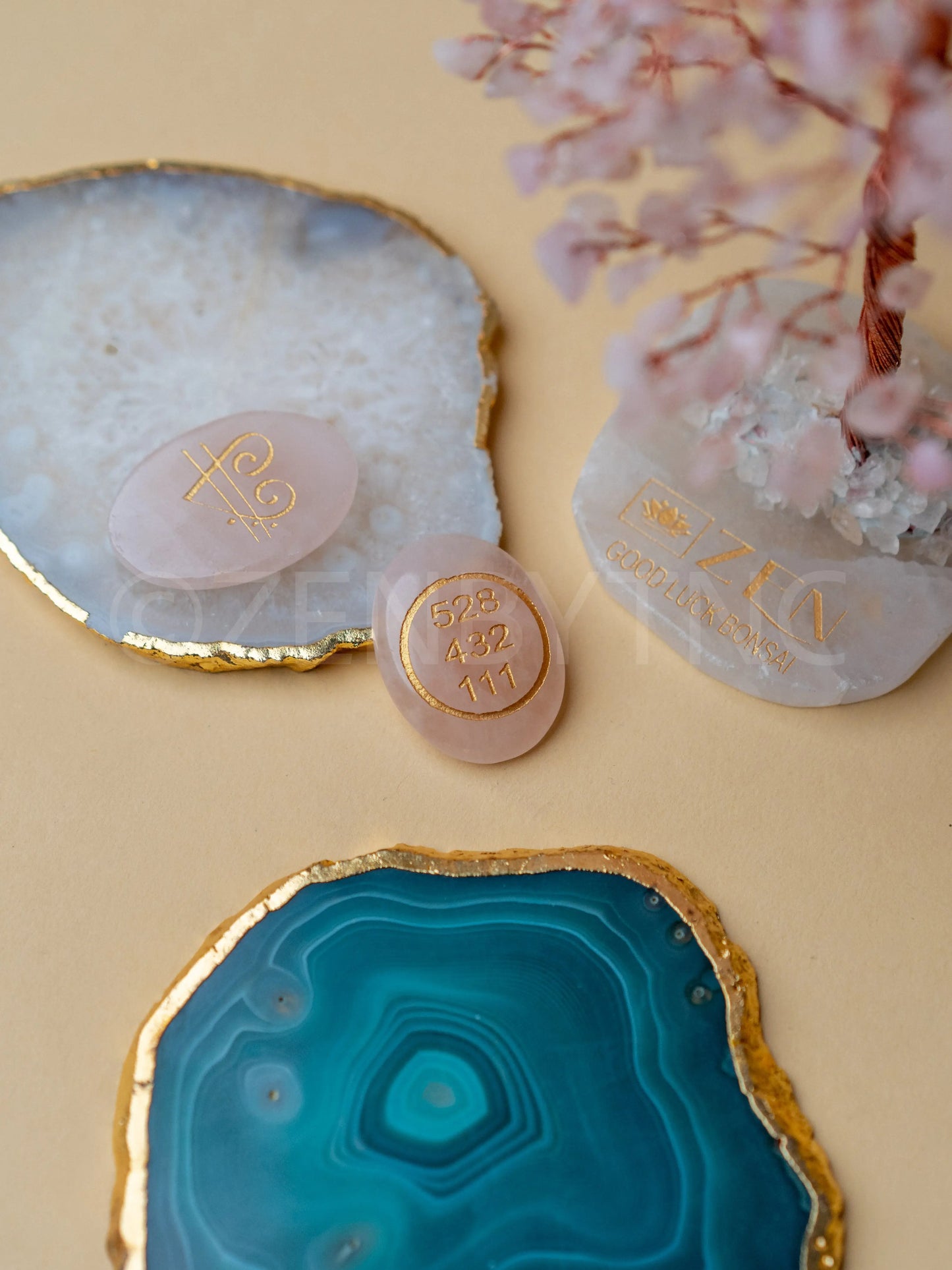 Rose Quartz Zibu Coin For Love & Harmony The Zen Crystals