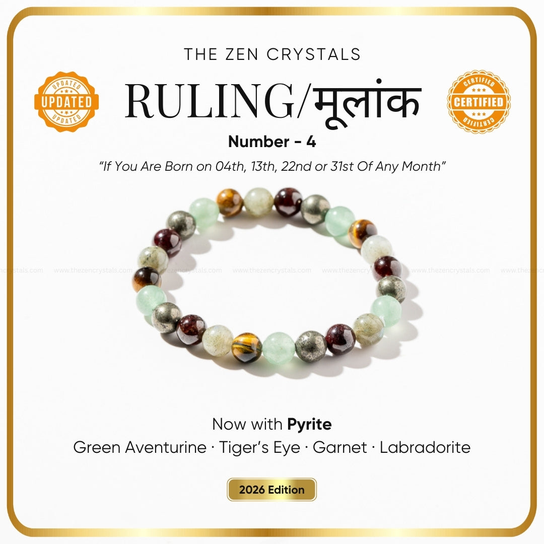 Ruling Number (मूलांक) 4 Bracelet For 2026 | The Zen Crystals