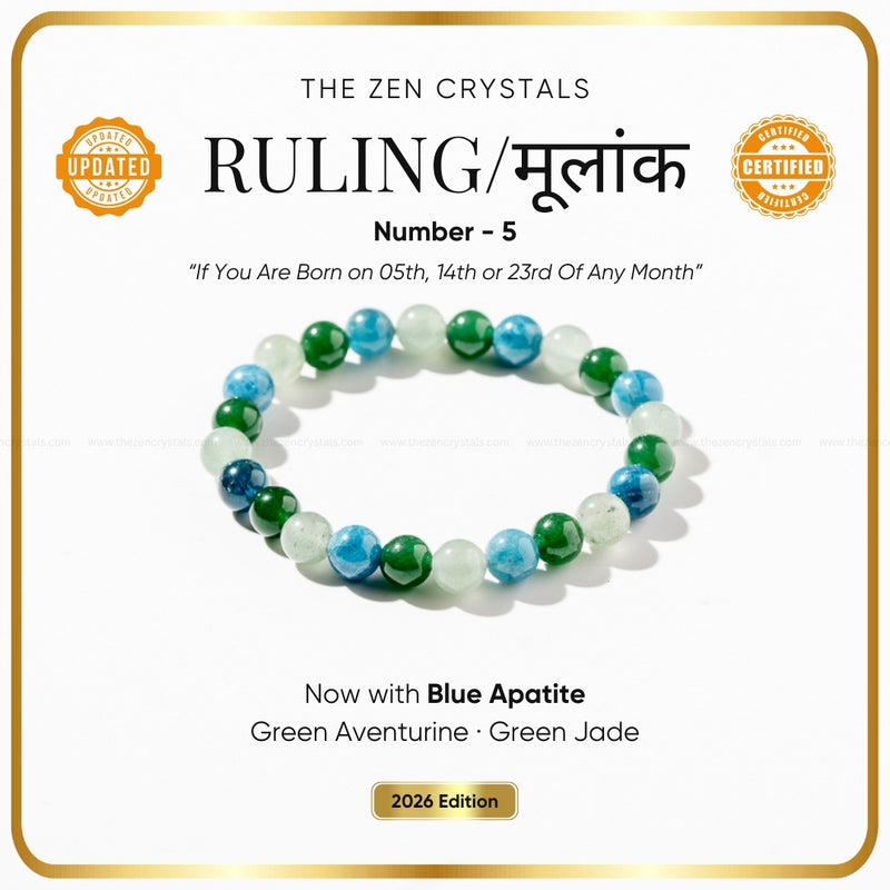 Ruling Number (मूलांक) 5 Bracelet 2026 | the zen crystals