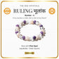 Ruling Number (मूलांक) 6 Bracelet 2026 with purple and white beads on a white background with text about the Zen Crystals.
