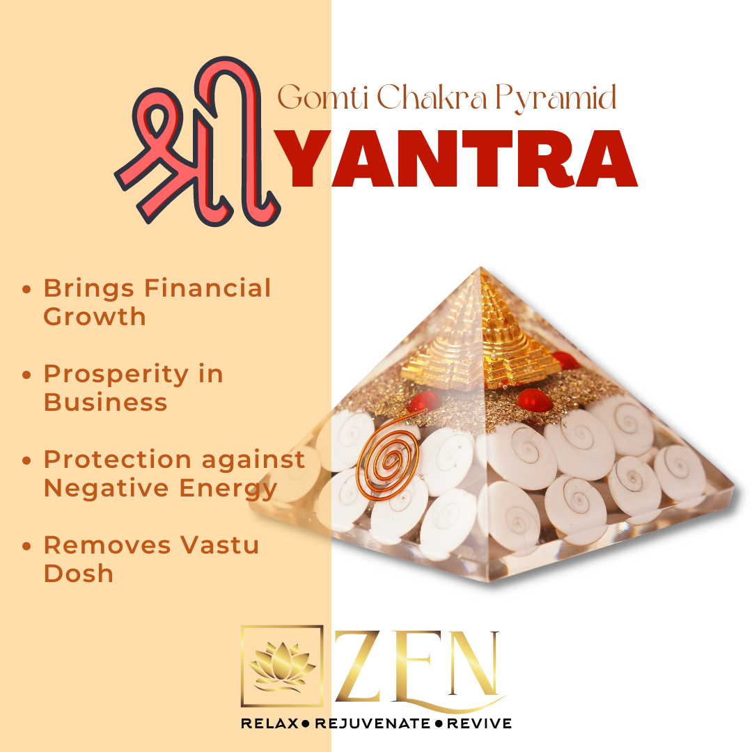 Shri Yantra Gomti Chakra Orgonite Pyramid | Wealth, Financial Stability & Prosperity