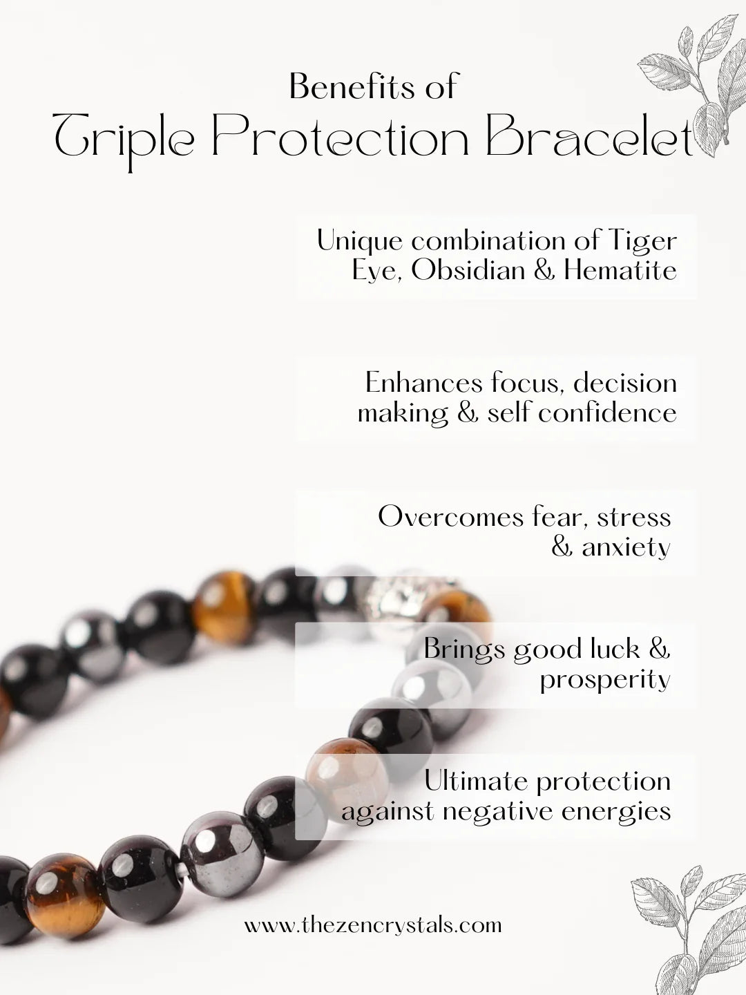 benefits of Triple Protection Bracelet | The Zen Crystals