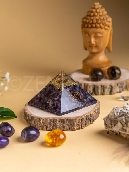 Zen Amethyst Orgonite Pyramid For Wisdom The Zen Crystals
