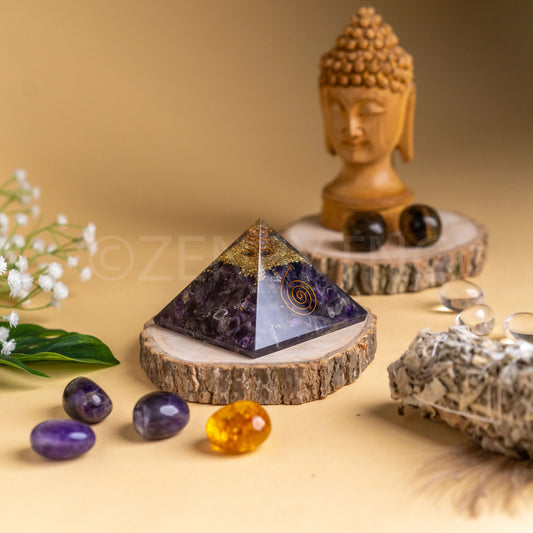 Zen Amethyst Orgonite Pyramid For Wisdom The Zen Crystals