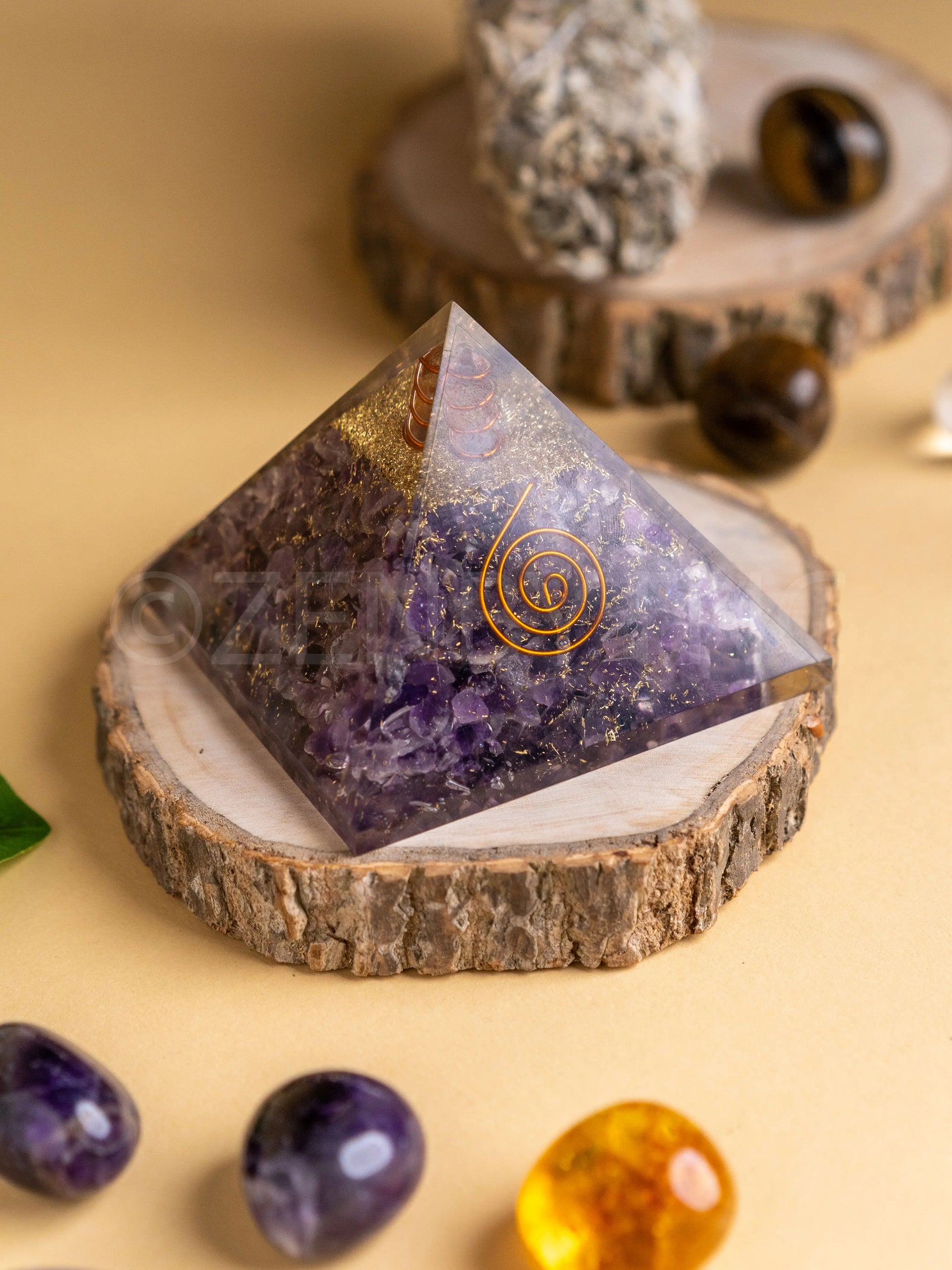 Zen Amethyst Orgonite Pyramid For Wisdom The Zen Crystals