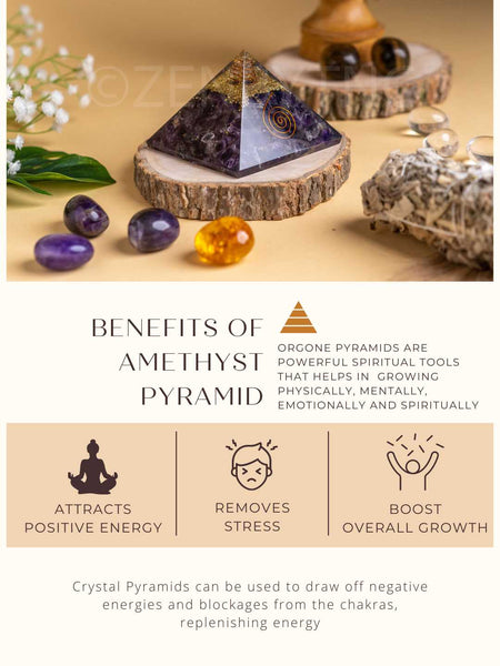 Zen Amethyst Orgonite Pyramid For Wisdom The Zen Crystals