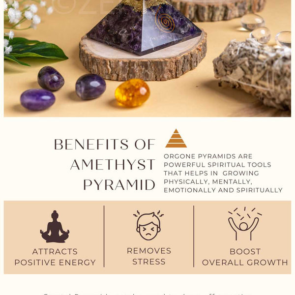 Zen Amethyst Orgonite Pyramid For Wisdom The Zen Crystals