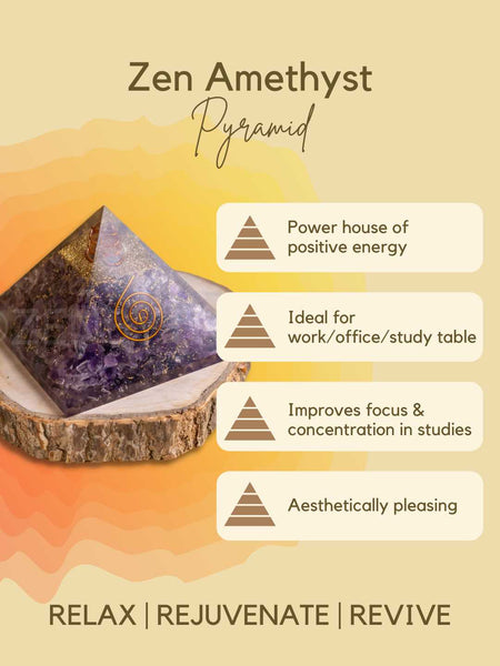 Zen Amethyst Orgonite Pyramid For Wisdom The Zen Crystals