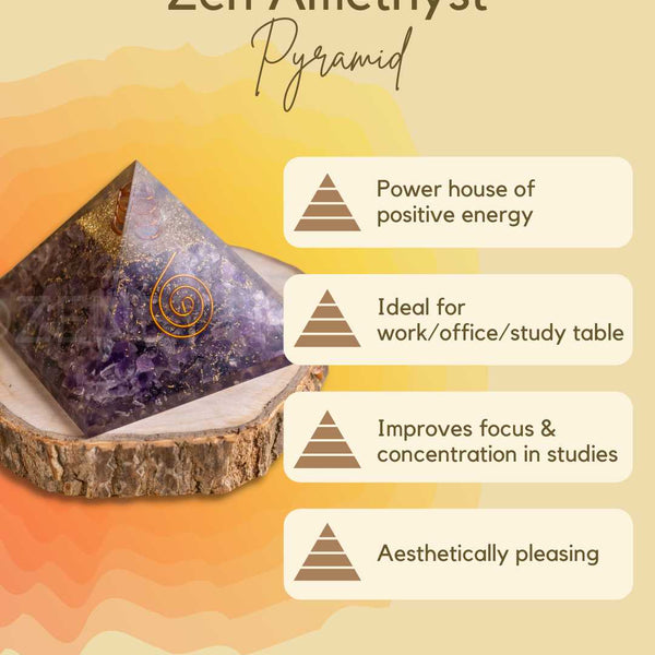 Zen Amethyst Orgonite Pyramid For Wisdom The Zen Crystals