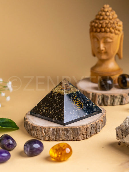 Zen Black Tourmaline Orgonite Pyramid For Protection The Zen Crystals