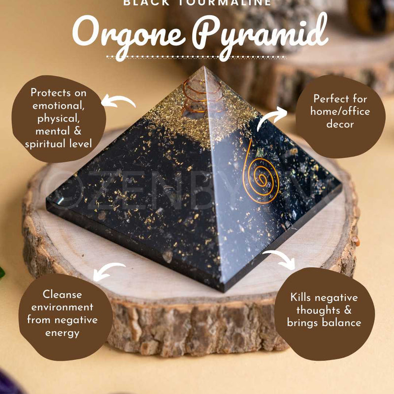 Zen Black Tourmaline Orgonite Pyramid For Protection The Zen Crystals