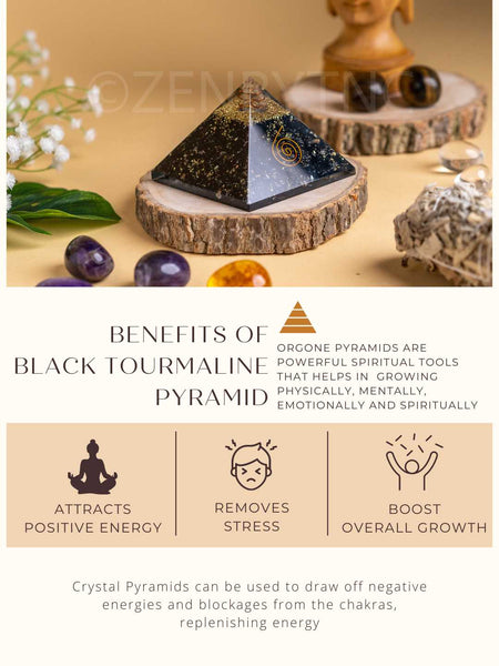 Zen Black Tourmaline Orgonite Pyramid For Protection The Zen Crystals
