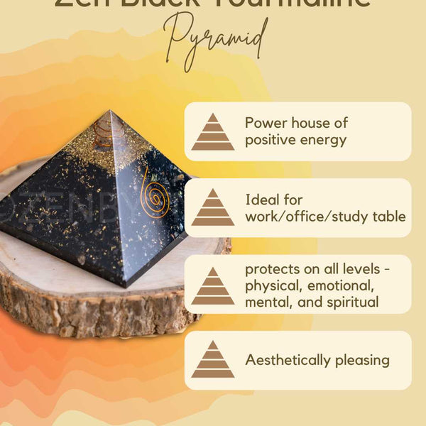 Zen Black Tourmaline Orgonite Pyramid For Protection The Zen Crystals
