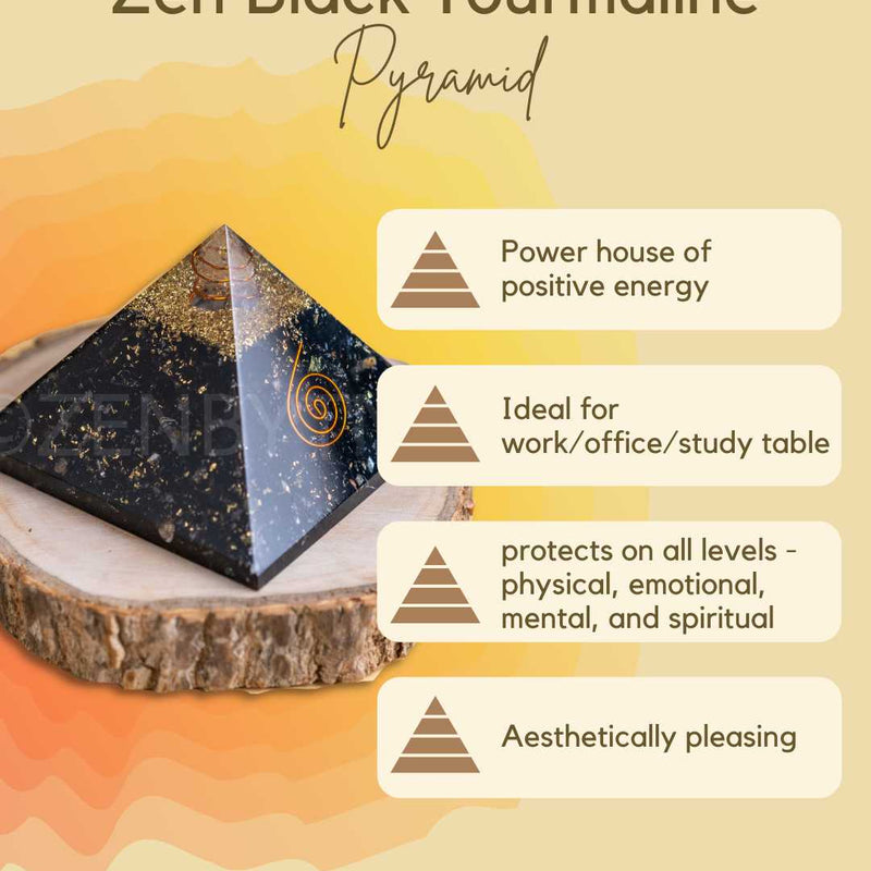 Zen Black Tourmaline Orgonite Pyramid For Protection The Zen Crystals