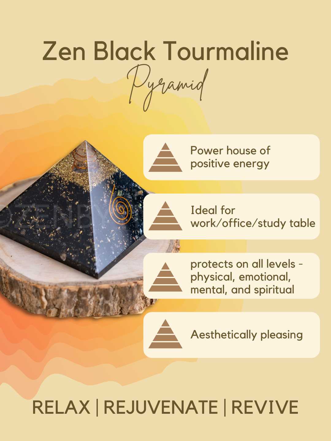 Zen Black Tourmaline Orgonite Pyramid For Protection The Zen Crystals