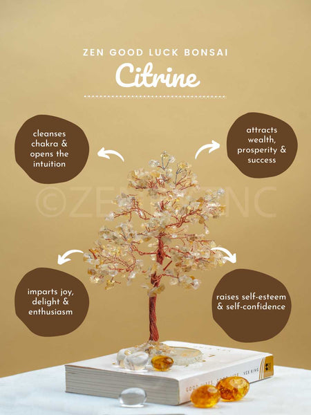 Zen Citrine Good Luck Crystal Tree - Success | 300 Crystals | The Zen Crystals The Zen Crystals