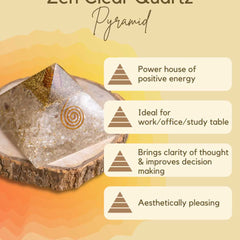 Zen Clear Quartz Orgonite Pyramid For Calmness & Clarity of Mind The Zen Crystals