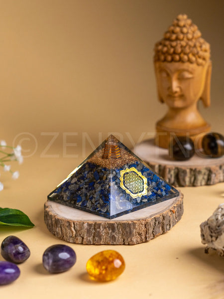 Zen Lapis Lazuli Orgonite Pyramid To Relieve Anxiety and Insomnia The Zen Crystals