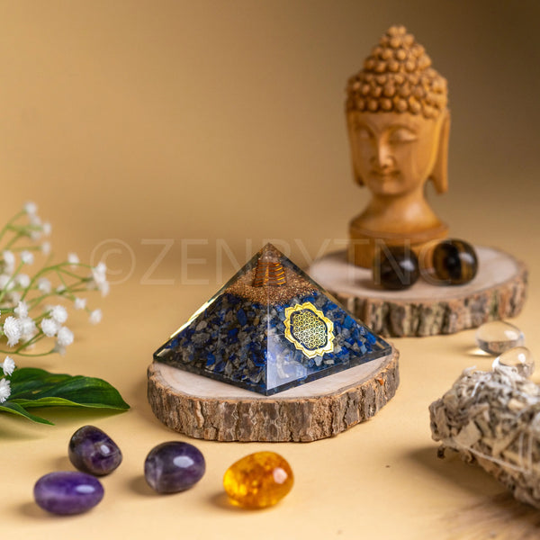 Zen Lapis Lazuli Orgonite Pyramid To Relieve Anxiety and Insomnia The Zen Crystals