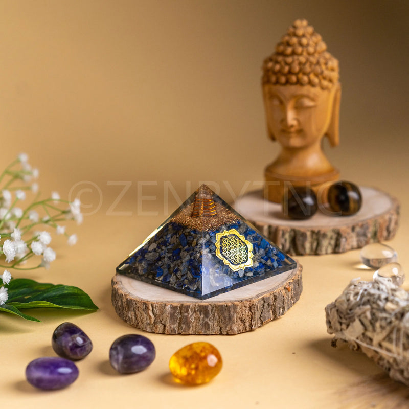 Zen Lapis Lazuli Orgonite Pyramid To Relieve Anxiety and Insomnia The Zen Crystals