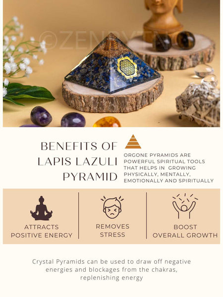 Zen Lapis Lazuli Orgonite Pyramid To Relieve Anxiety and Insomnia The Zen Crystals