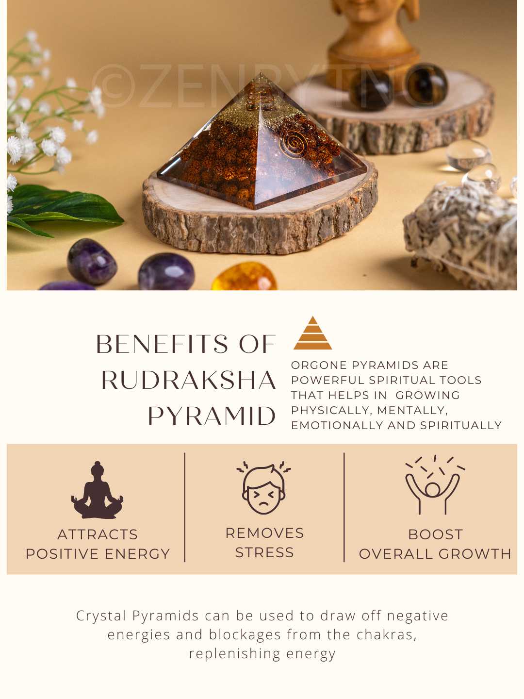 Zen Rudraksha Orgonite Pyramid To Remove Negativity The Zen Crystals