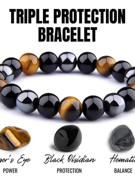 Zen Triple Protection Bracelet for Power | Protection | Balance - The Zen Crystals