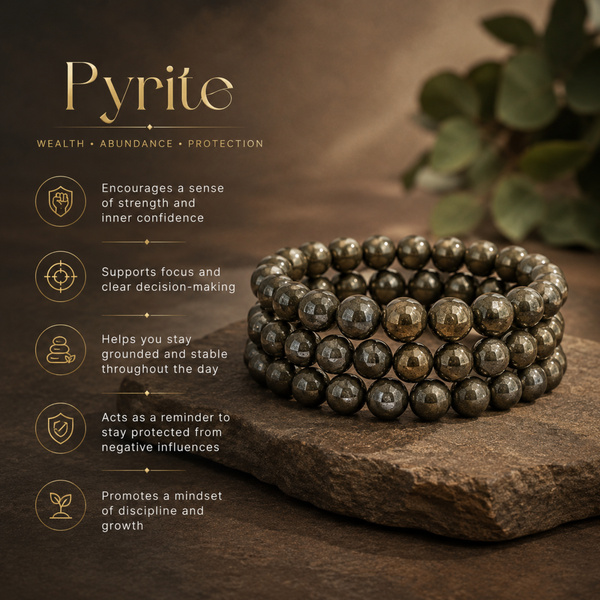 benefit of pyrite bracelet by the zen crystals
