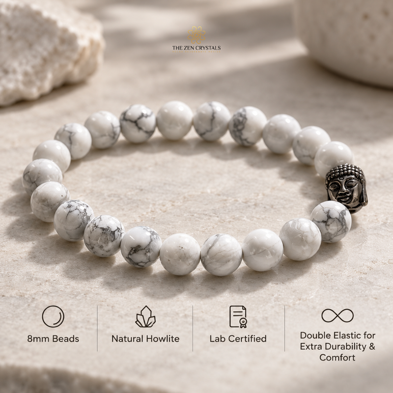 howlite bracelet for men by the zen crystals