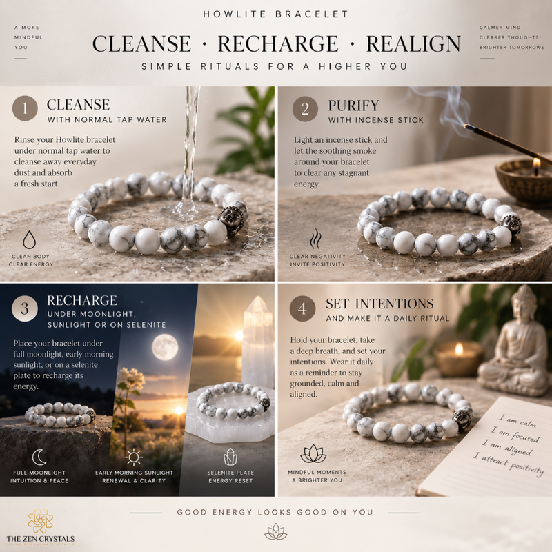 how to recharge the howlite bracelet by the zen crystals