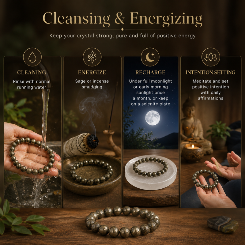 cleansing and charging process of pyrite bracelet