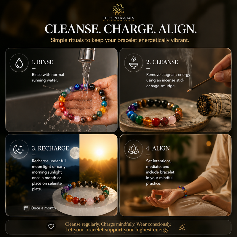 An instructional graphic titled 'CLEANSE. CHARGE.