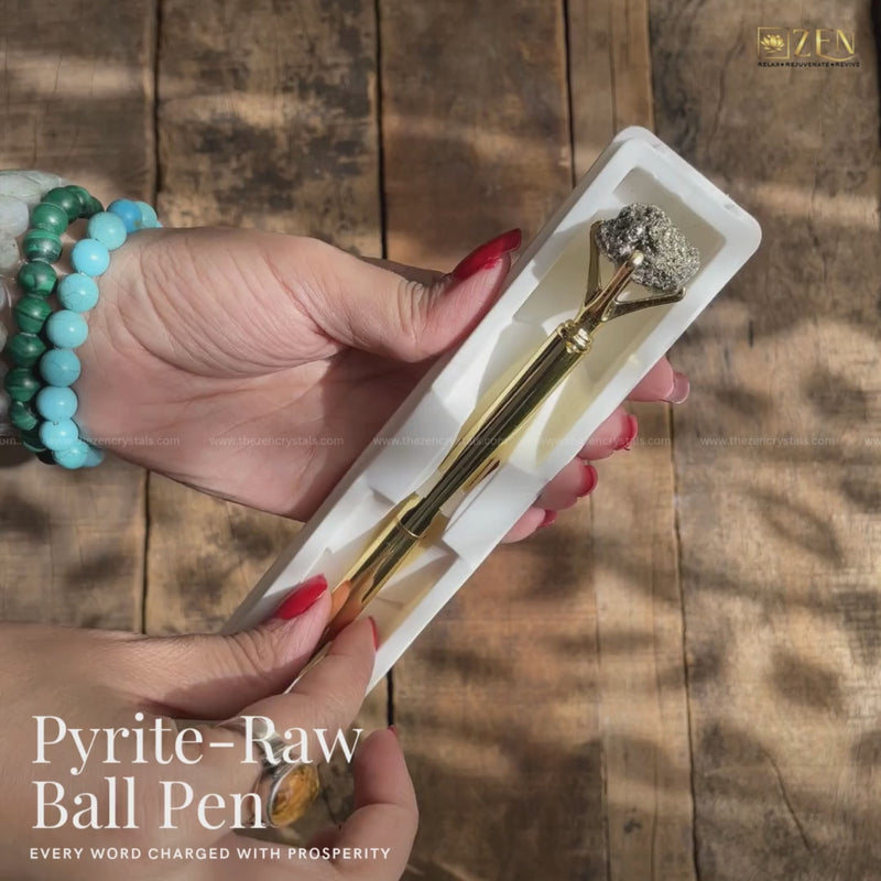 the zen crystals pyrite raw pen video