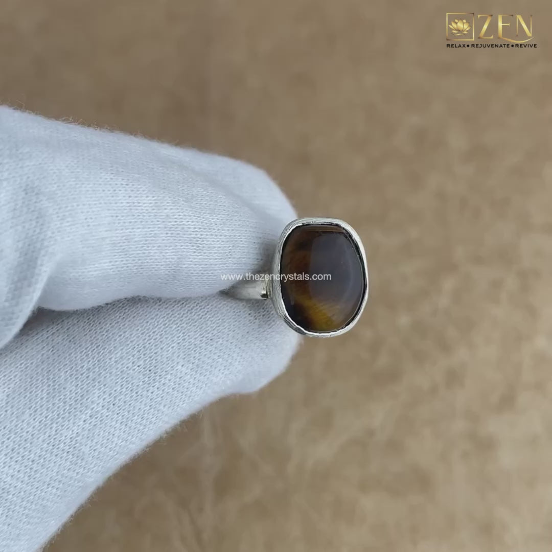 tiger eye silver ring demo video | the zen crystals