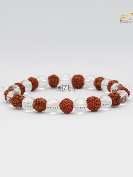 Sphatik & Rudraksha Bracelet | The Zen Crystals
