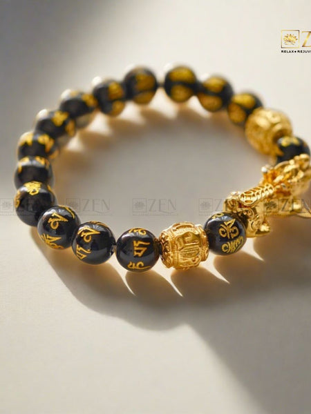 Zen Black Obsidian Pi Xiu Bracelet to Attract Wealth & Good Luck - The Zen Crystals