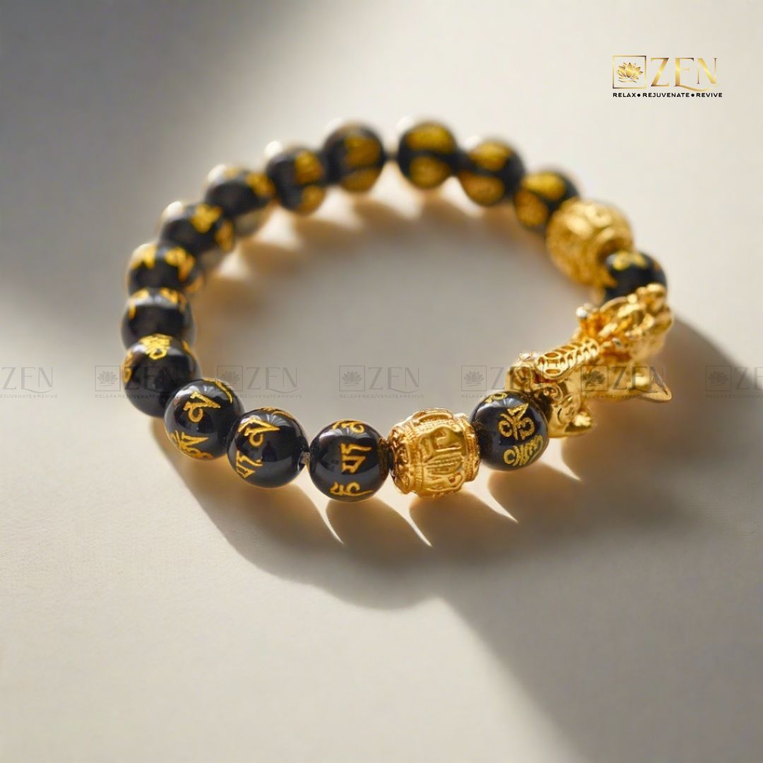 Zen Black Obsidian Pi Xiu Bracelet to Attract Wealth & Good Luck - The Zen Crystals
