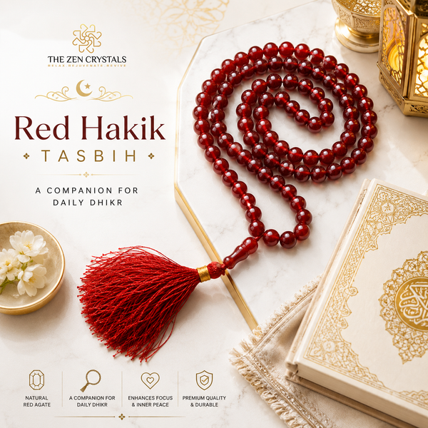 red hakik tasbih for dhikr | the zen crystals