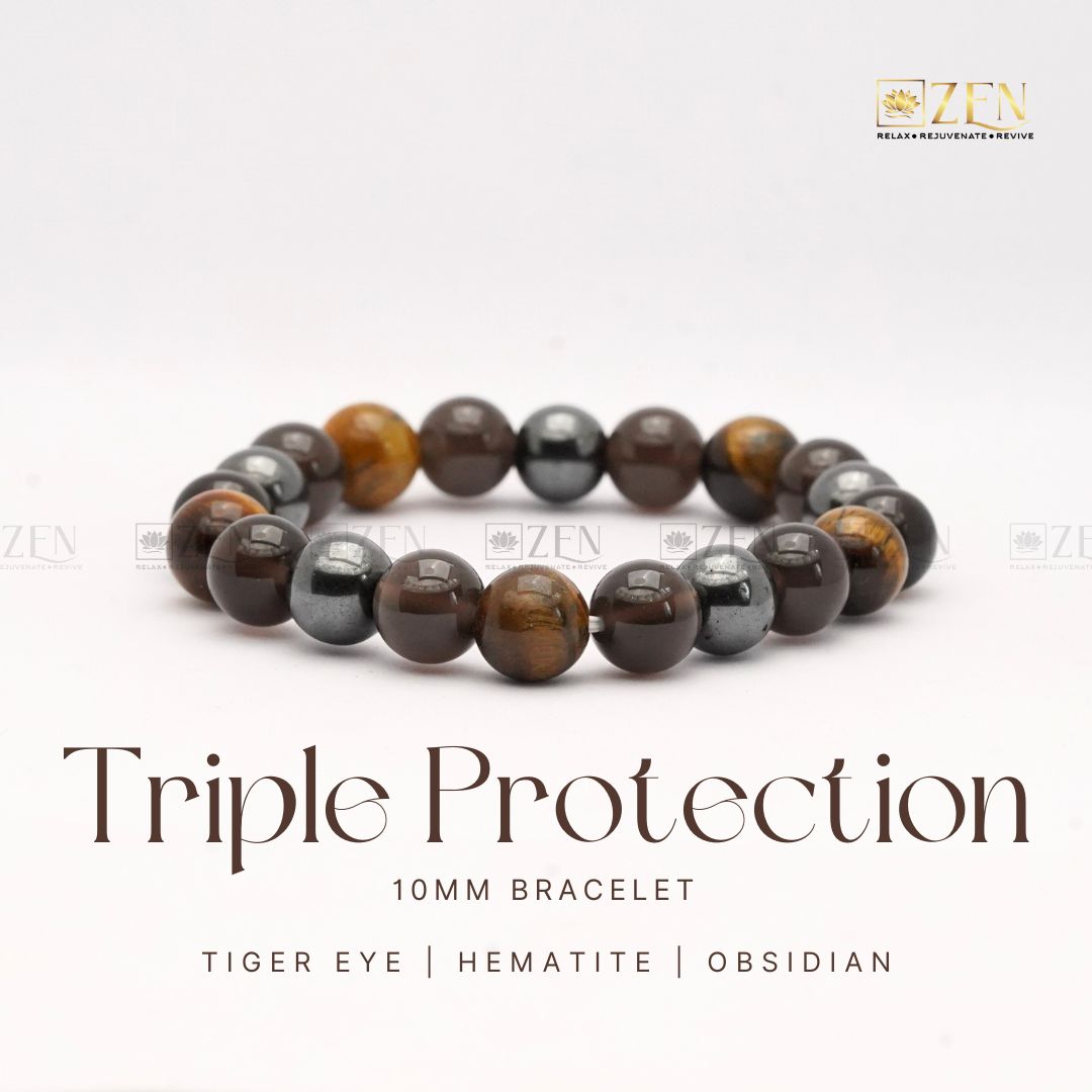 Triple Protection 10mm bracelet | The Zen Crystals