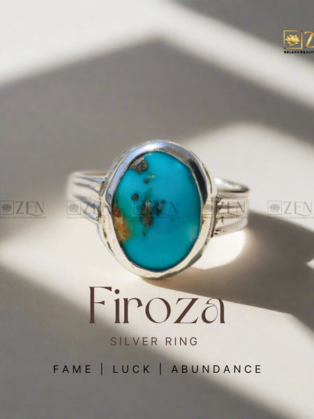 Irani Firoza Silver Ring | the Zen Crystals