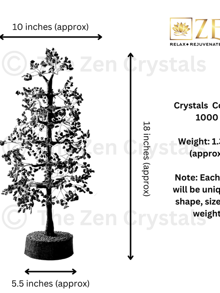 7 Chakra Good Luck Crystal Tree - 1000 Chips | Wood Base | For Overall Well Being | The Zen Crystals The Zen Crystals