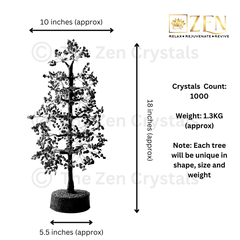 Zen Amethyst Good Luck Crystal Tree - Prosperity | 1000 Beads | Wood Base | The Zen Crystals The Zen Crystals