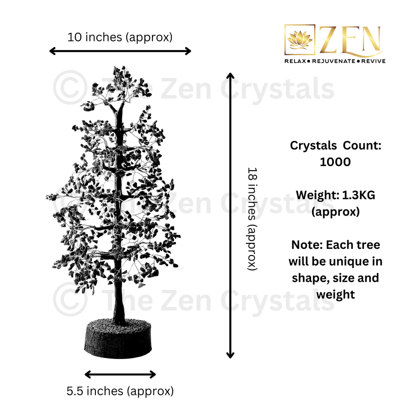 Zen Amethyst Good Luck Crystal Tree - Prosperity | 1000 Beads | Wood Base | The Zen Crystals The Zen Crystals