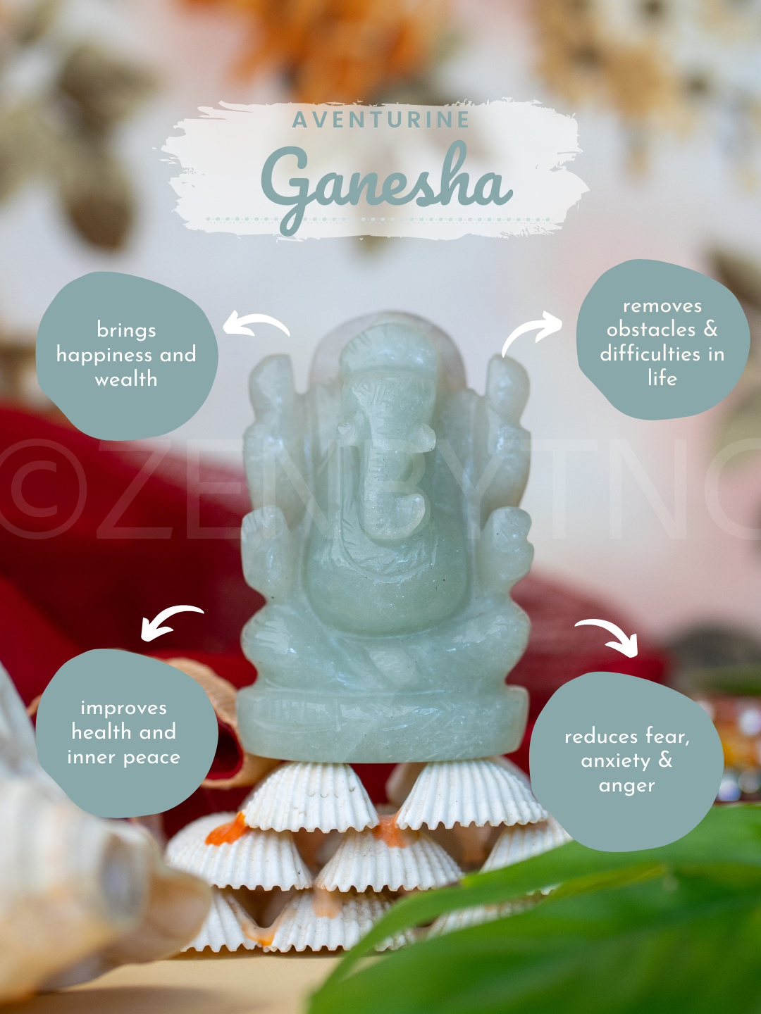 Lord Ganesha - Aventurine The Zen Crystals