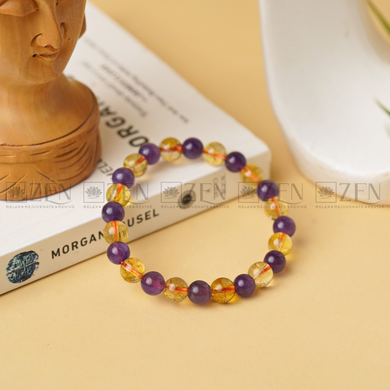 Zen Citrine & Amethyst Bracelet for Greater Success The Zen Crystals