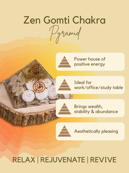 Zen Gomti Chakra Orgonite Pyramid | Prosperity, Financial Stability & Abundance The Zen Crystals